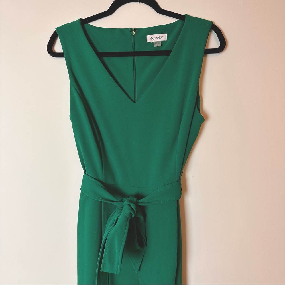 Calvin Klein Green Cropped Jumpsuit